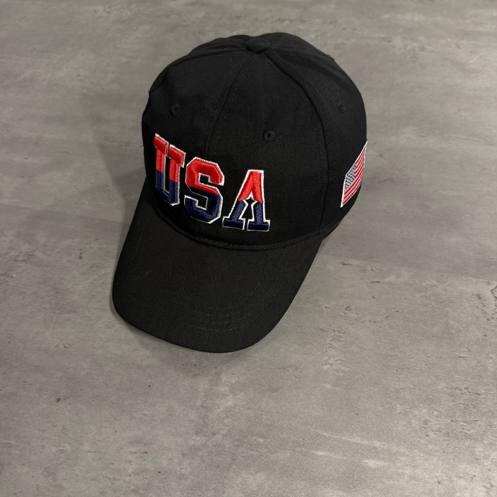 USA Dream Team Baseball Cap Men Black Embroidery Patriotic Flag Adjustable Hat
